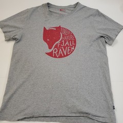 Fjallraven Size Large Gray Forever Nature Logo Short Sleeve Crew Neck T-Shirt