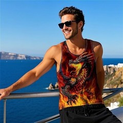 Dragon Novelty Graphic Workout 3D Tank Top