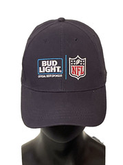 Bud Light Official Beer Sponsor NFL Navy Blue T-Shirt Size L and Snapback Hat