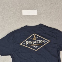 Pendleton Men Shirt L/G Navy Blue Graphic Tee Short Sleeve Print