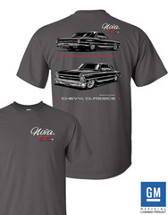 Gray T-Shirt w/ Black Chevy Nova SS & Script Logo – Licensed