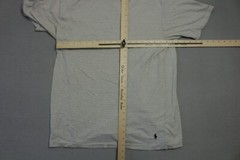 Vintage Polo Ralph Lauren Shirt Mens Large Gray Blue Striped Short Sleeve
