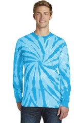 Port & Company Mens Long Sleeve Cotton Stylish Tie-Dye Crew Neck T-Shirt PC147LS