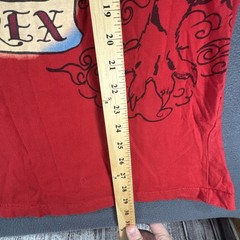 Y2K Avirex T Shirt Mens Large Snake/Rose W/rhinestone Red