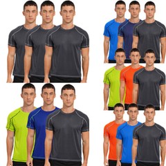 Men Top 3Pcs Tee Sport T-shirt Fitness Team Casual Swimsuit Running Round Neck