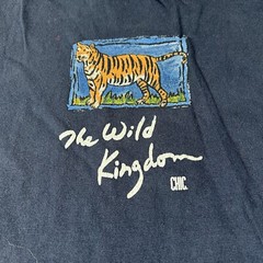 Vintage 1990’s Blue The Wild Safari Kingdom Animal T Shirt One Size 22 X 30 In