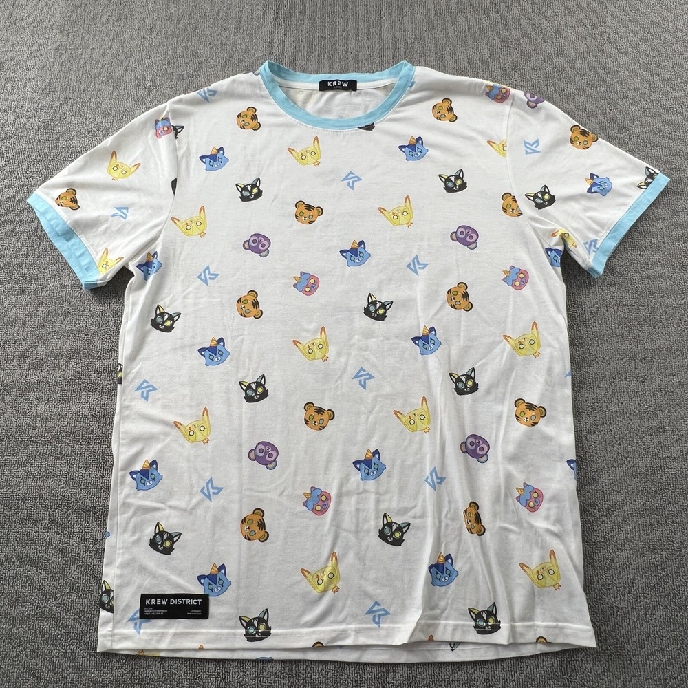 Krew Shirt Adult Large Short Sleeve All Over Print Casual Men’s