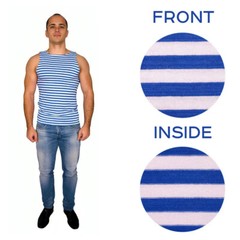 RUSSIAN PARATROOPER STRIPED TANK TOP LIGHT BLUE SLEEVELESS SHIRT TELNYASHKA
