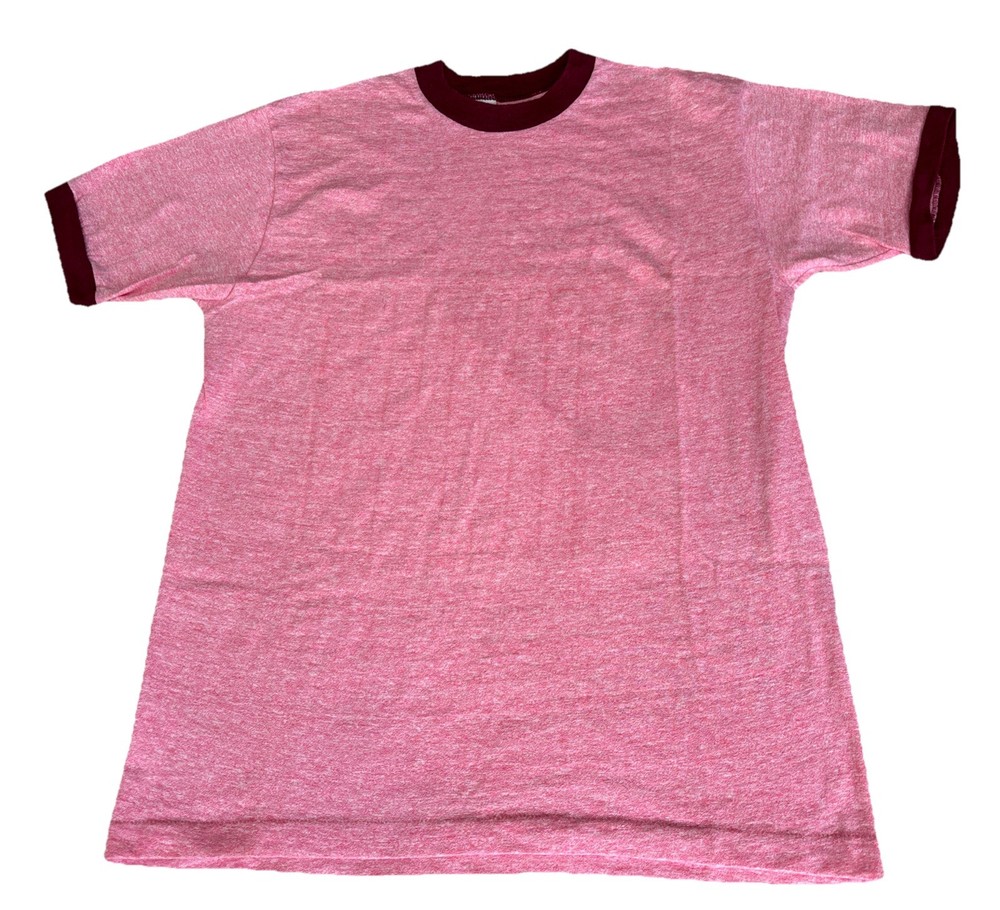 VTG Towncraft Shirt Men’s L Pink Red Ringer 50/50 60s 70s JCPenneys Two Tone