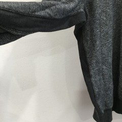 VINCE Mens sz XL/Large Marled Dark Gray White Ribbed Inserts Pullover Shirt