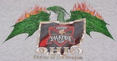 Vintage 90s Valkyrie Ohio “Riders of the Dragon” Club Graphic Gray Shirt Mens XL