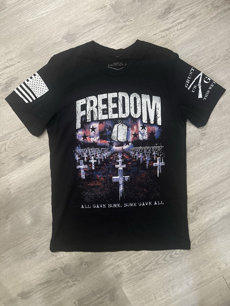 Grunt Style Freedom All Gave Some,Some Gave All Graphics American Flag T Shirt