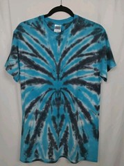 New Tie Dye Men’s T-Shirt Blue Gray Adult Medium Multicolor Summer Spider