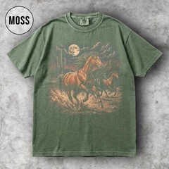 Wild Horses Western Cowboy Ranch Animal Farm Vintage Style Comfort Tee