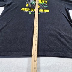 John Deere Graphic T-Shirt Mens XL Black Long Sleeve Heavy Duty Power to Farmer