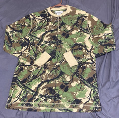 Seventh Avenue Men’s Camouflage Henley Long Sleeve Cotton Blend Knit Tee L