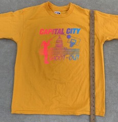 Vintage Capital City Shoot Out T Shirt Basketball Neon Graphics Tee Size XL