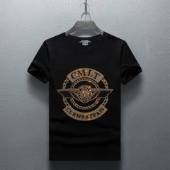 New Fashion Trendy Rhinestones Summer Short Sleeve Luxury Men Streetwear T-Shirt