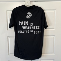 US Marines Shirt Men Size Small Black Short Sleeve Military Graphic Quote