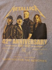 Metallica Tee T-Shirt Mens Medium 42nd Anniversary 1981-2021 Rare Grey