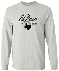 El Paso Texas State T-Shirt Long Sleeve Graphic Tee Unisex apparel Text logo