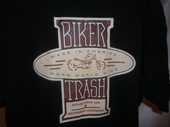Vintage Biker Trash Made In America Worn World Wide Black T-Shirt XL