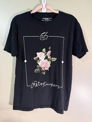 THE CHAINSMOKERS Shirt Mens M Black Memories Tour Rose Graphic Cotton Jersey