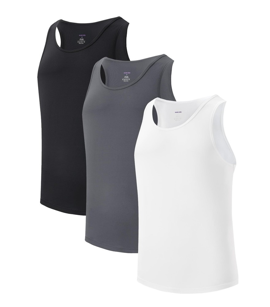Men’s Tank Top Undershirts Micromodal Sleeveless Tag Free Moisture-Wicking A-…