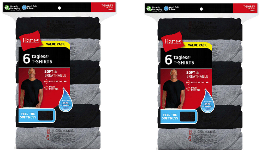 Hanes Men’s Essentials 100% Cotton Short Sleeve T-Shirts (Super Value 12-pack)