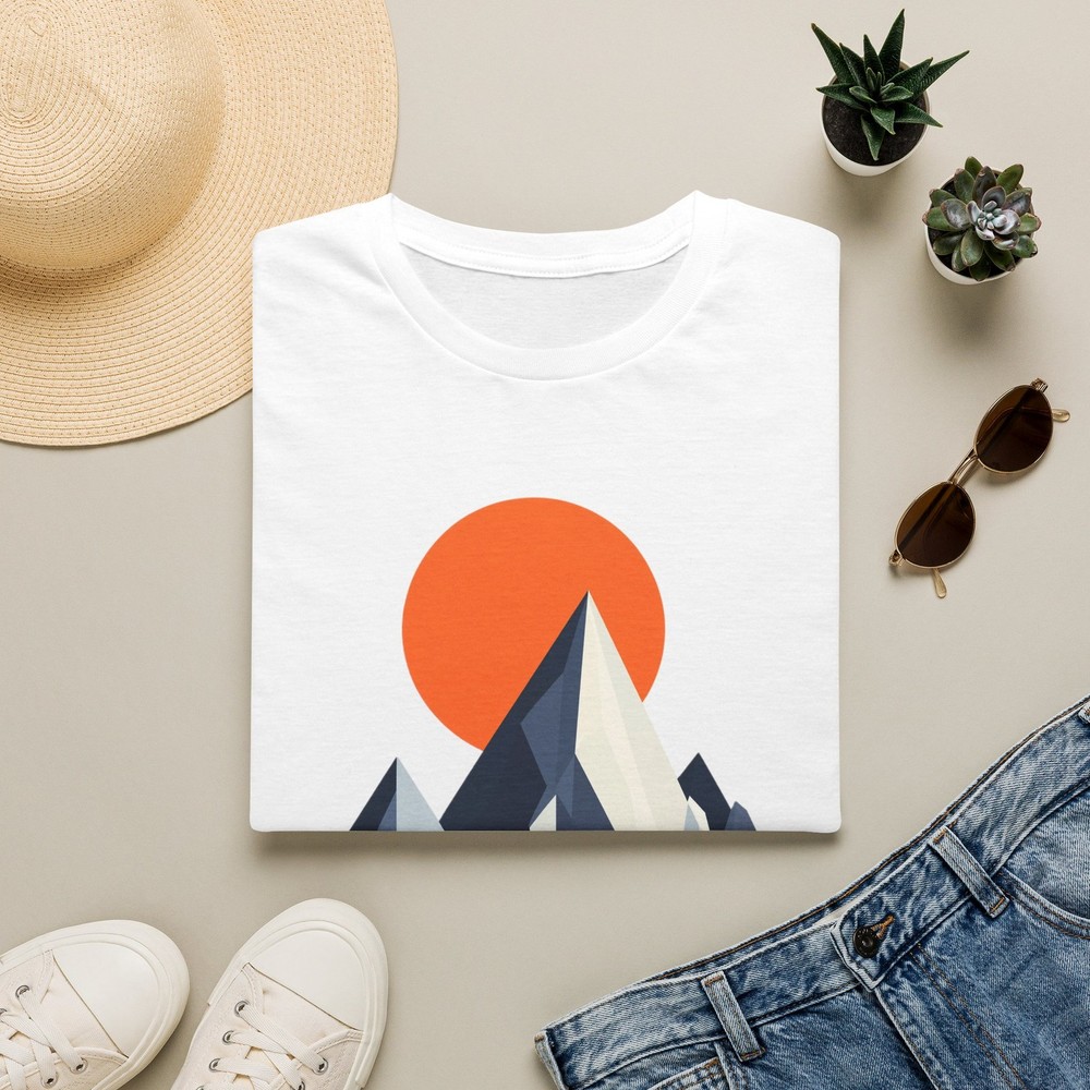 Geometric Mountain Range T-Shirt Unisex Abstract Nature Made in USA