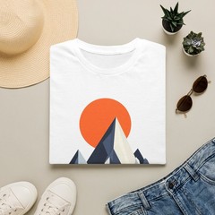 Geometric Mountain Range T-Shirt Unisex Abstract Nature Made in USA