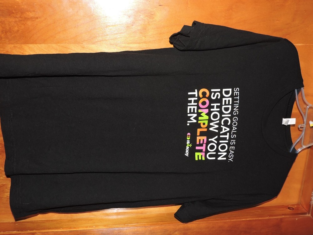Mens SZ L Blk t-Shirt Start, Complete, Repeat Graphic Active cotton/poly/rayon