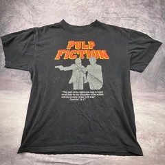 Vintage Pulp Fiction Movie Promo T-Shirt Black 90s Ezekiel 25:17 Graphic XL