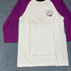 Volcom Till Death Do Us Party T Shirt Mens Medium White Purple Raglan Sleeve