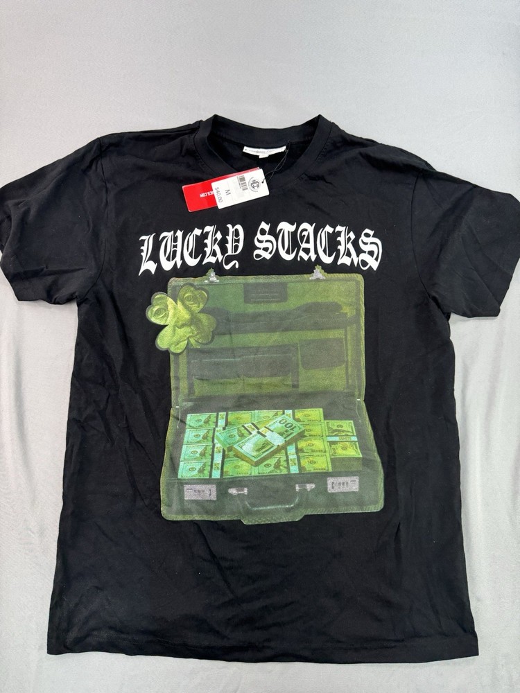 Headgear Classics Men’s T-Shirt Lucky Slacks Graphic Print Size Medium Tee NEW