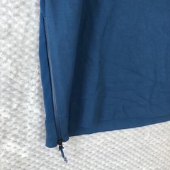 ADIDAS T Shirt Mens M Navy Side Zip Crew Neck Thick Sleeve Logo Sample RARE