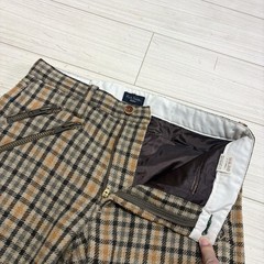 Paul Smith 90s Mixed Check Zipper Wool Pants S Beige Khaki Japan