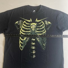 Nike Air Max 90 Ribcage Shirt Men L Loose Short Fit Skeleton Grunge Logo Punk