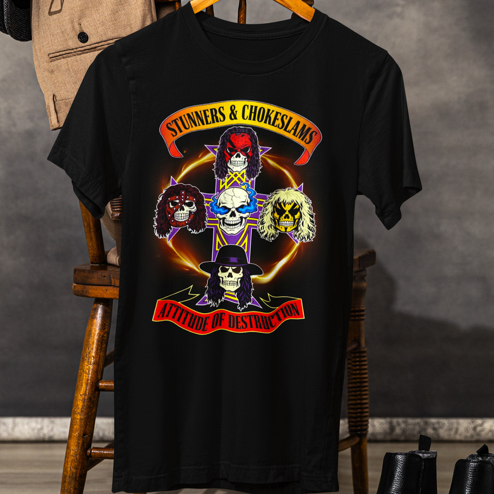Throwback Attitude Era Pro Wrestling Tee – Guns n Roses Parody by OnCulture