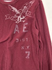 American Eagle Shirt Men’s M Red Thermal Waffle Knit Long Sleeve Tagless Shirt