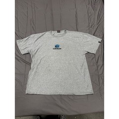 Vintage Quiksilver Graphic T-Shirt XXL Gray Blue Logo Surf Skate Mens Tee
