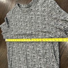 AllSaints Etham SS Crew Neck T-Shirt Grey Marl Textured Oversized Large
