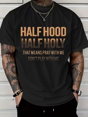 Half Hood Half Holy Graphic TShirt Stylish Casual Comfortable Fit for Casual A
