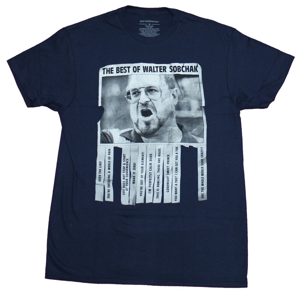 The Big Lebowski Mens T-shirt – Best of Walter Sobchak Pull Tab Quotes