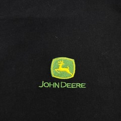 John Deere Shirt Mens L Black Logo Embroidered Graphic Tee Tagless Tractor