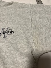 VTG Fruit of the Loom Gray T-Shirt Size Large “NYC” New York City Embroidered