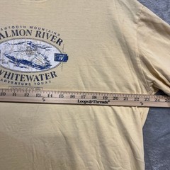 G.H. Bass & Co. Shirt Mens L Yellow Salmon River Whitewater Graphic Distressed