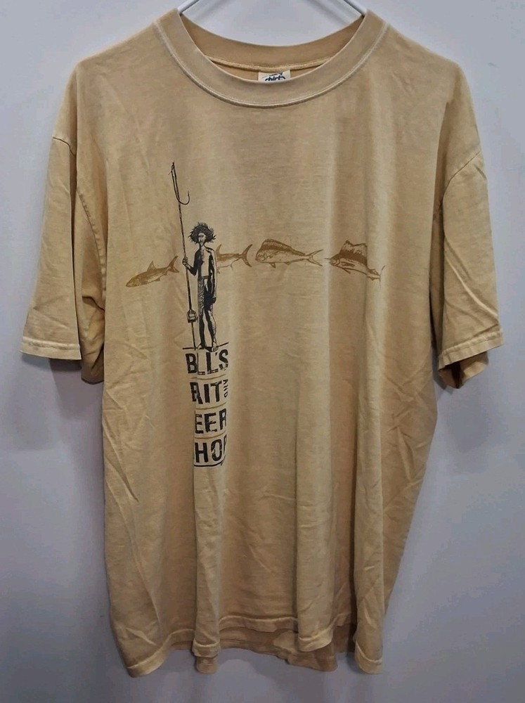 Crazy Shirts Bill’s Bait Beer Shop Graphic Tee Fishing Hawaii L