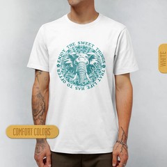 Retro Elephant Graphic Comfort Tee Soft Cotton