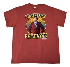 Anchorman Mens Ron Burgandy Stay Classy San Diego Funny Shirt New S, M, XL